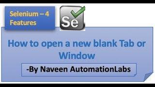 How to open a new blank Tab or Window - Selenium - 4 new feature