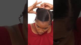 4C Natural Hair Slick down Double Twisted Buns using No Braiding Hair  #shorts