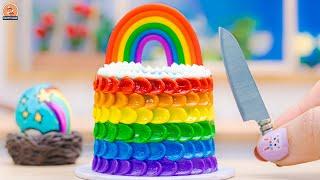 Tiny Rainbow Chocolate CakeHow To Make Miniature Rainbow Cake Decorating Ideas