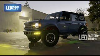 LED Factory Mart Ford Bronco Triple LED Fog Lights Kit for 2021-Later