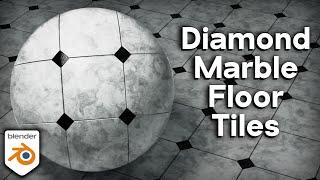 Procedural Diamond Marble Floor Tiles Material (Blender Tutorial)