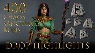 Diablo 2 resurrected - 400 Chaos Sanctuary Runs Lightning sorc ! Drop Highlights [Online]