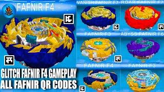 *GLITCH FAFNIR F4 GAMEPLAY + COMPLETE ALL FAFNIR QR CODES BEYBLADE BURST APP | TOTAL BURST