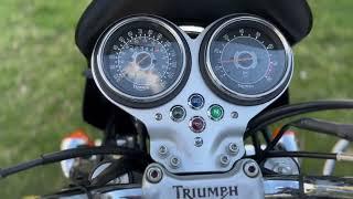 2007 Triumph Bonneville 900 with Cozy sidecar. Walk around, test drive, exhaust, peashooter mufflers