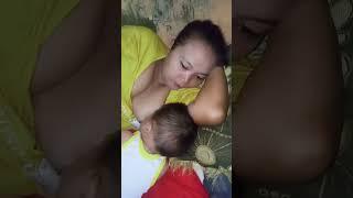 breastfeeding the baby in the morning