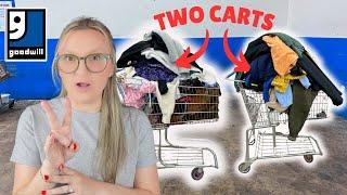 FILLED UP 2 Carts of Thrifted Clothing at Goodwill Bins To Resell on Poshmark! Making Money Online!