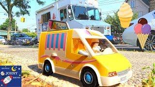 Playmobil Ice Cream Truck Toy & Real Mr Softee NYC Ice Cream Truck For Kids