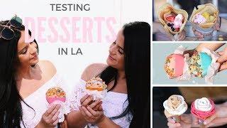 ICE CREAM CREPES?! TASTE TEST w/ Abby & Gabby Burbary!