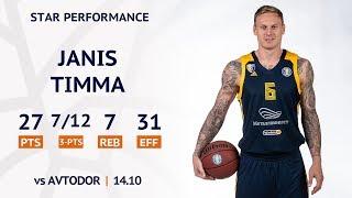 Star Performance. Janis Timma vs Avtodor - 27 PTS, 7 threes | Season 2019-20