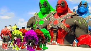 Incredible Hulk | Hulk-Pool Army vs Violet Hulk & Red Hulk & Grey Hulk - What If