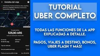 COMO USAR la app de UBER DRIVER para principiantes  CONFIGURAR GPS, seguridad, BONOS, trucos