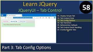 JQueryUI Tab | Part 3 - Tab Config Options | JQuery Tutorials #58