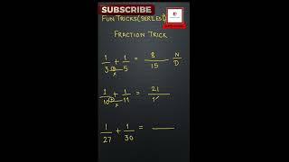 Viral Maths Trick: Sum of Fractions | Fraction Trick | #viral #fractions #maths #yt_shorts #trending
