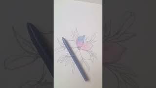 amazing flower drawing #with plastic crayon#creative work with safa##