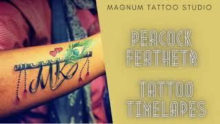 Peacock Feather Tattoo||Tattoo timelapse