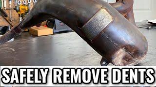 HOW TO: SAFELY Remove the DENTS from your TWO STROKE Exhaust Pipe