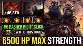 WTF 6500 HP MAX STRENGTH 1v5 Abyssal Blade Bash Right Click Run At Them Ogre Magi Dota 2