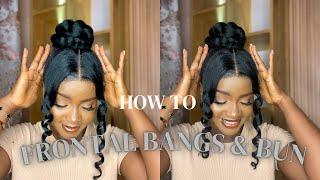 Bun tutorial | 2 Sides Curly Bangs DIY