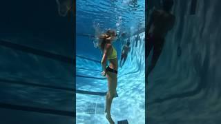 I tried deep end fitness breath hold underwater. Training to freedive #barbie #swimming #breathwork