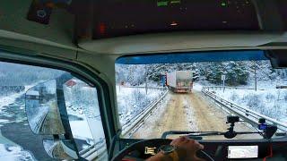 Norway 4K POV Norway Winter Truck Driving FV30 Storen-Gilset Volvo FH540 iSave 8x4 Tridem