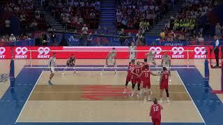 Micah Christenson setting USA Volleyball vs Italy at Volleyball VNL 2023