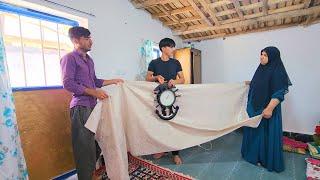 "The beginning of a change: installing a clock and buying a table for a new meal by Abu"