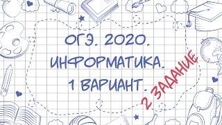 ОГЭ. Информатика. 2020. 1 вариант. 2 задание.