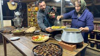 WINTER IS COMING! CAUCASIAN COUNTRY LIFE | AZERBAIJAN VILLAGE LIFE WITH GRANDMA SAHIBA