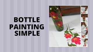 BOTTLE PAINTING SIMPLE | Painting Easy Flowers on Glass | Relaxing | Aressa1 | 2020