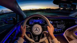 2022 Mercedes-Benz EQS 580 - POV Night Drive (Binaural Audio)