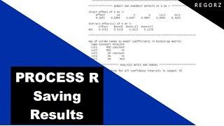 PROCESS for R: Saving Results