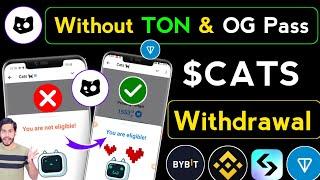 $CATS Airdrop Without TON & OG Pass  cats airdrop not eligible, cats withdrawal, cats token, cat