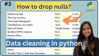 Pandas Tutorial: Drop missing Data in Python | Data cleaning | Python Tutorial