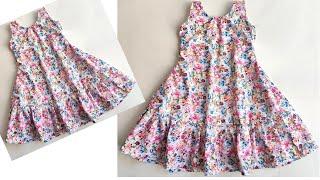 Very Easy One piece umbrella cut Baby frock cutting and stitching