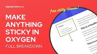 Make Anything Sticky in Oxygen + FREE Sticky Utility Classes!