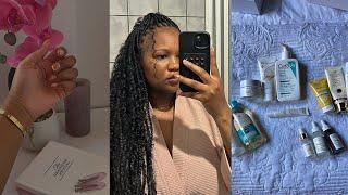 SELF-CARE CHRONICLES VLOG| FRESH NAILS + NEW HAIR + SKIN GLOW-UP!