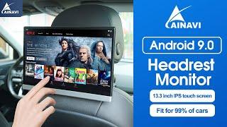 13.3 Inch Android 9.0 Headrest Monitor for Car TV Touch Screen  4K 1080P WIFI/USB/HDMI Video player