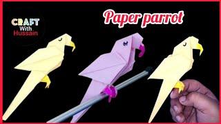 Origami Paper Parrot | Paper Birds | Easy paper Parrot | Craft with Hussain