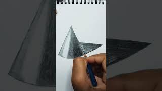 How to draw a 3D cone | Pencil shading a cone | Pencil shading for beginners #shorts