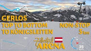 Skiing in Zillertal Arena, Austria - Gerlos Top to Bottom to Königsleiten - 4K with GoPro Hero11