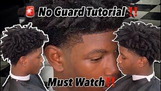 NO GUARD HAIRCUT TUTORIAL | EASY NO GUARD METHOD | NO CLIPPER GUARD CHALLENGE | LOW TAPER | GOLD FX