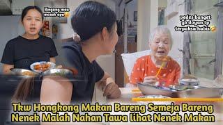 Tkw Hongkong Makan Bareng Semeja Bareng Nenek Malah Nahan Tawa lihat Nenek Makan