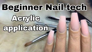 Beginner Nail Tech Tutorial | How To: Acrylic Application