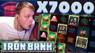 ТОП ЗАНОС В IRON BANK! ЗАНОС Х7000 В БОНУСНОЙ ИГРЕ! ЗАНОСЫ КАЗИНО НА СТРИМЕ