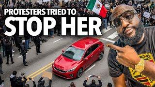 Rioters Tried To Stop a Speeding Car In Downtown Chicago Over Illegal Migrants In Los Angeles 