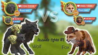 WildCraft: Fox vs wolf // Animals fights #1 vs