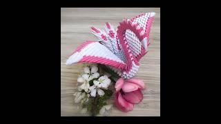 Create a Beautiful Pink and White 3D Origami Swan