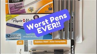 Reviewing the WORST RATED Pens [BRUTAL] | Bic, Papermate, Uni-ball, Zebra