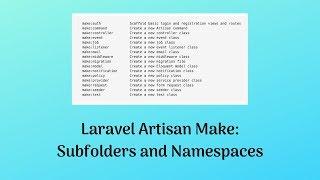 Laravel Artisan Make Command: Generate Subfolders