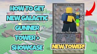 How to Get New Galactic Gunner Tower + Showcase in Doomspire Defense | ROBLOX